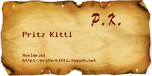 Pritz Kitti névjegykártya